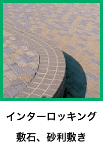 インターロッキング 敷石、砂利敷き